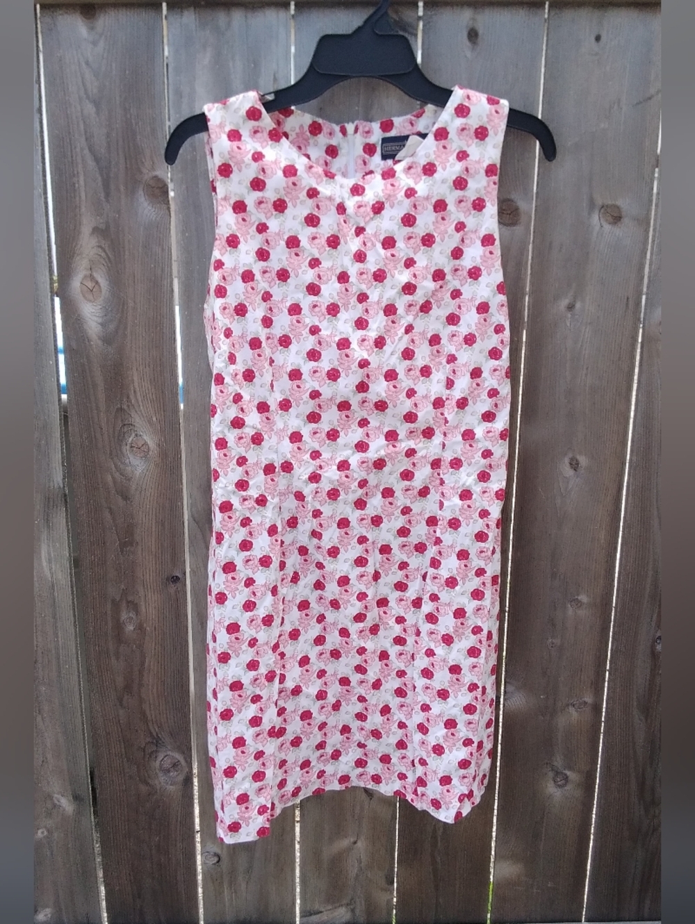 Herman Geist Vintage Dress Shift Pink Floral Womens Large Sleeveless